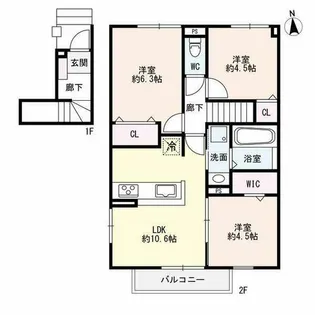 ヴェルドミールK【2階】の間取り