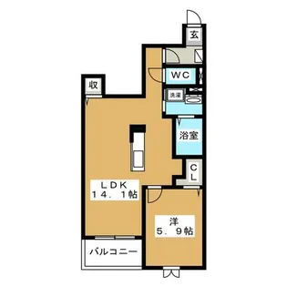 ラフレシール香久山【1階】の間取り