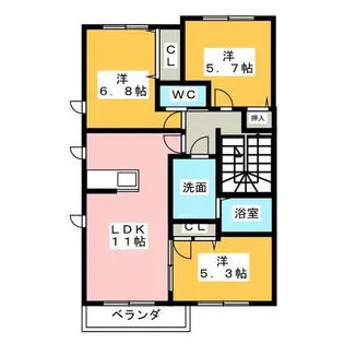 LIANGE B棟【2階】の間取り