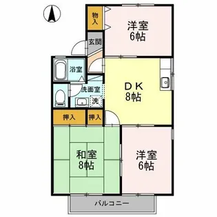 サンビレッジ B【2階】の間取り