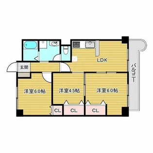 レジデンス芦屋【402号室】の間取り