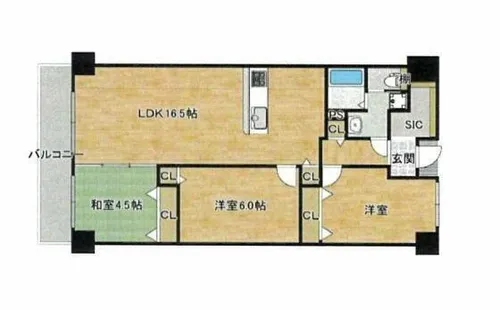 朝日プラザ千里北C棟【4階】の間取り