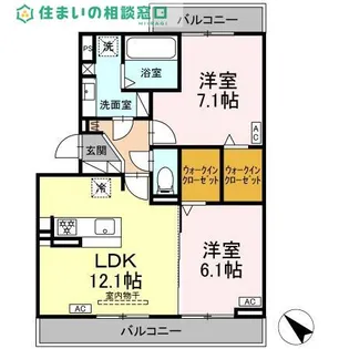 愛知県岡崎市上六名3丁目【アパート】の間取り
