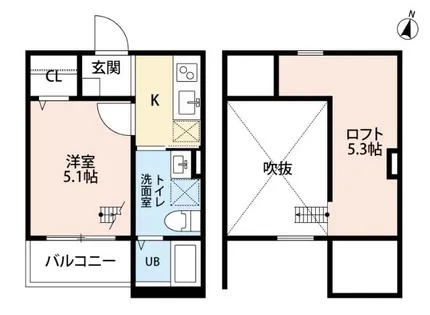 エアスト東中島【1階】の間取り