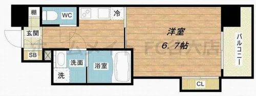 ファーストフィオーレ本町イースト【10階】の間取り