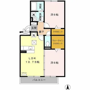 アミスター A【201号室】の間取り