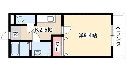 オンワード【1-B号室】の間取り