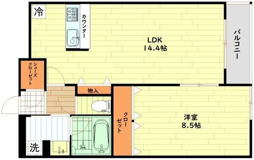 グレンパーク梅田北【7階】の間取り