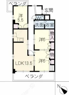 東マンション【7階】の間取り