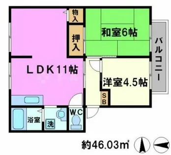 サンライフ上蔵【1階】の間取り