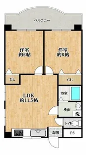 新栄プロパティー羽曳が丘【4階】の間取り