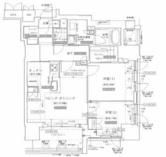 ジオタワー堺筋本町【25階】の間取り