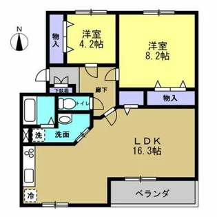 キャッスルエイト【104号室】の間取り