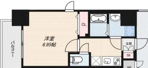 フォーリアライズ難波シエロ【6階】の間取り