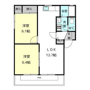 ピースフル愛宕 F【1階】の間取り
