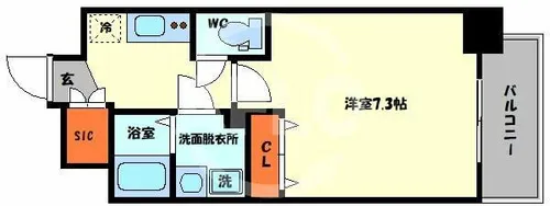 ファーストフィオーレ九条Ⅲ【4階】の間取り