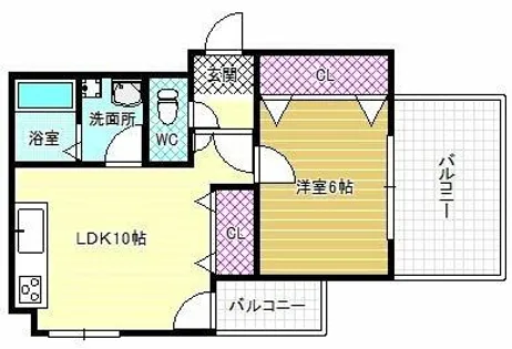 ウィズテリア誉田【4階】の間取り