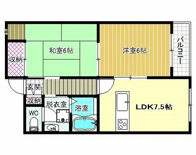 セレーナ喜志参番館Ⅱ【7階】の間取り
