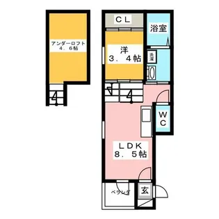 1LDKの間取り画像