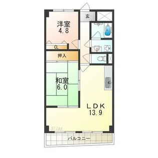 ホルティ上野芝【2階】の間取り