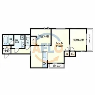 メゾン オピエデュパン【3階】の間取り