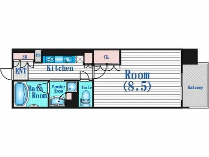 パークアクシス大阪新町【12階】の間取り