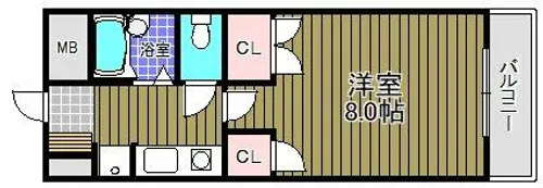 キャッスル山村【4階】の間取り