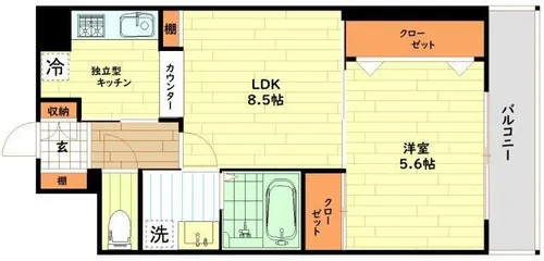 ラグレース福島【2階】の間取り