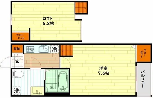 albero alto(アルベロアルト)【2階】の間取り