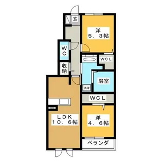 レガーロニッシン【1階】の間取り