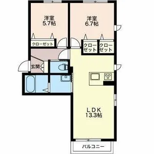 グランシャリオ伝馬【0201号室】の間取り