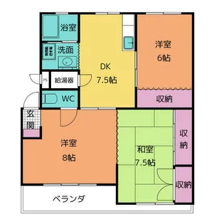 馬引コーポラスB棟【405号室】の間取り