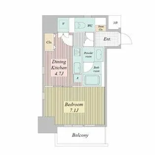 レジディア高岳【14階】の間取り