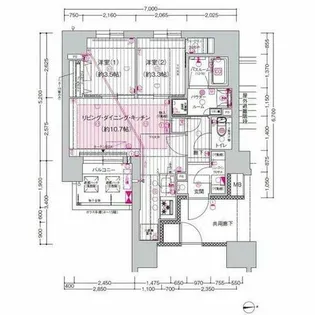 プレサンス ロジェ 大須 白川公園【11階】の間取り