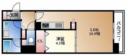プレサンス広小路通 葵【6階】の間取り