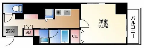 1Kの間取り画像