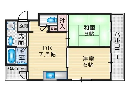 麻田レインボーハイツ【C-4号室】の間取り