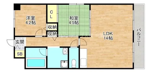 翠久マンション【4階】の間取り