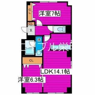 グランディール【101号室】の間取り