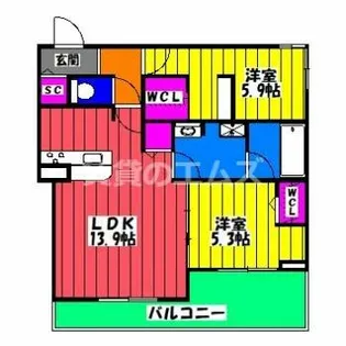 GrandValley博多【303号室】の間取り