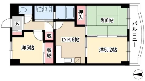 本町ハウス【4階】の間取り
