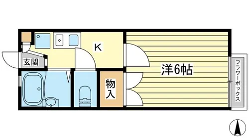 OA FLAT御立中【203号室】の間取り