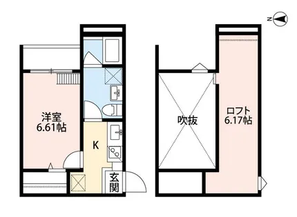 ティースカイ ながせ【1階】の間取り
