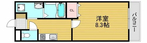 ラ・メール富田林A棟【3階】の間取り