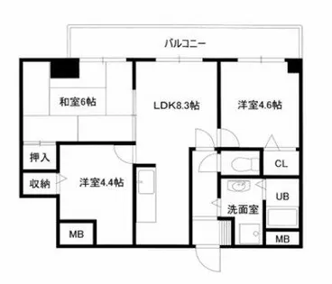 パイン北野田【3階】の間取り