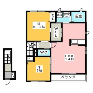グリーンパーク B【2階】の間取り