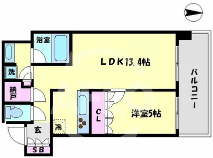 MJR堺筋本町タワー【19階】の間取り