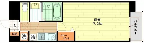 大阪府大阪市中央区博労町1丁目【マンション】の間取り