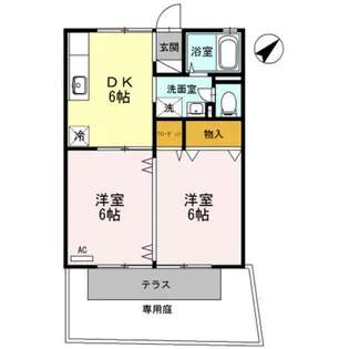 ジュネス片山【1階】の間取り