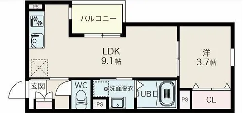 プライムシールド寺崎町【2階】の間取り